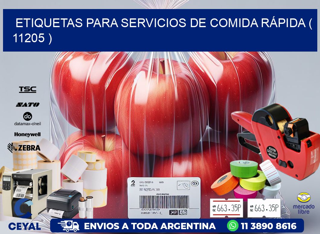 ETIQUETAS PARA SERVICIOS DE COMIDA RÁPIDA ( 11205 )