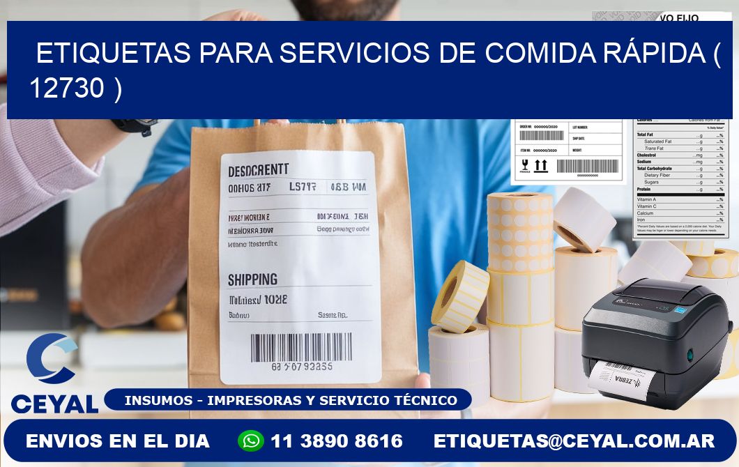 ETIQUETAS PARA SERVICIOS DE COMIDA RÁPIDA ( 12730 )
