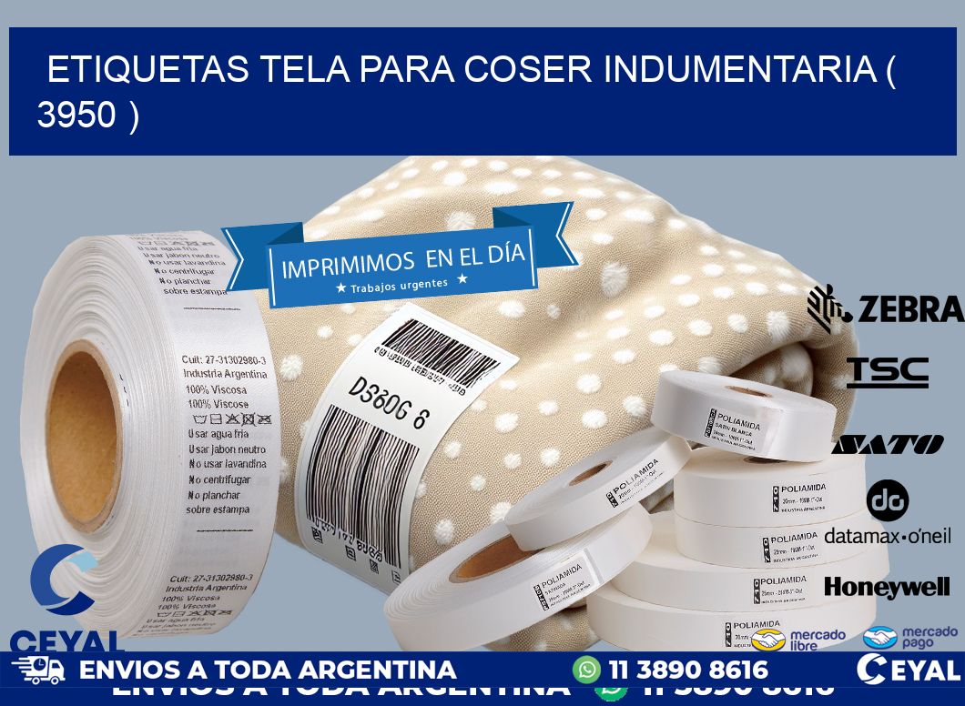 ETIQUETAS TELA PARA COSER INDUMENTARIA ( 3950 )