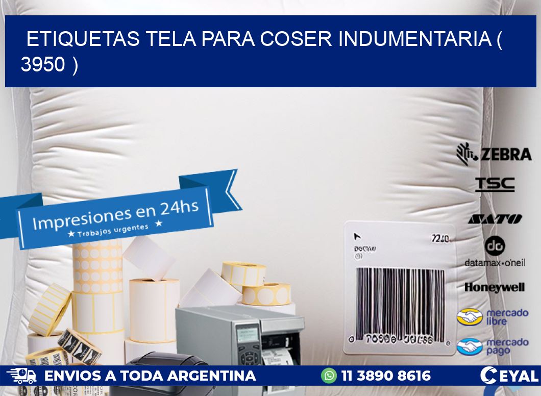 ETIQUETAS TELA PARA COSER INDUMENTARIA ( 3950 )