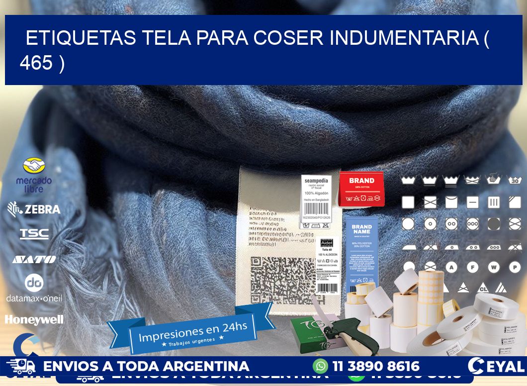 ETIQUETAS TELA PARA COSER INDUMENTARIA ( 465 )