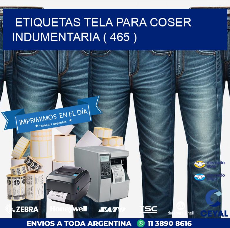 ETIQUETAS TELA PARA COSER INDUMENTARIA ( 465 )