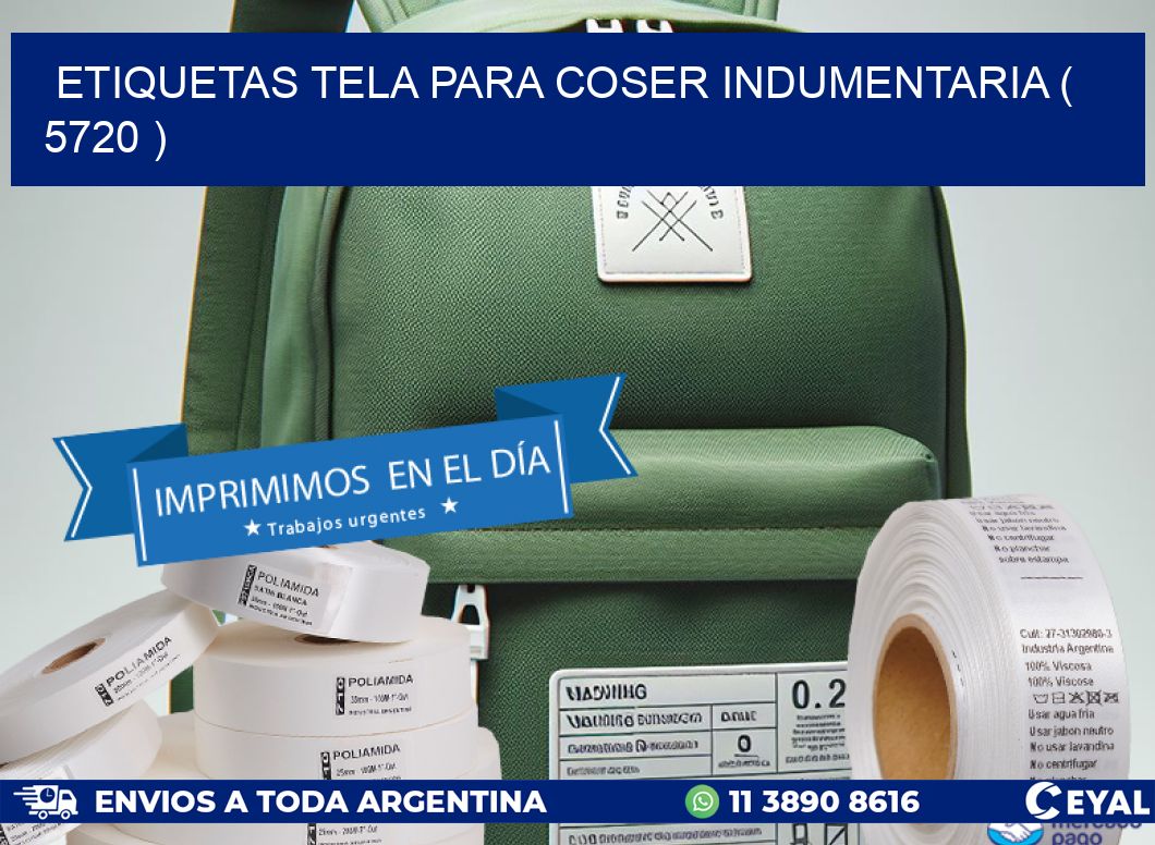 ETIQUETAS TELA PARA COSER INDUMENTARIA ( 5720 )