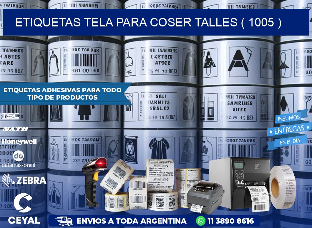 ETIQUETAS TELA PARA COSER TALLES ( 1005 )