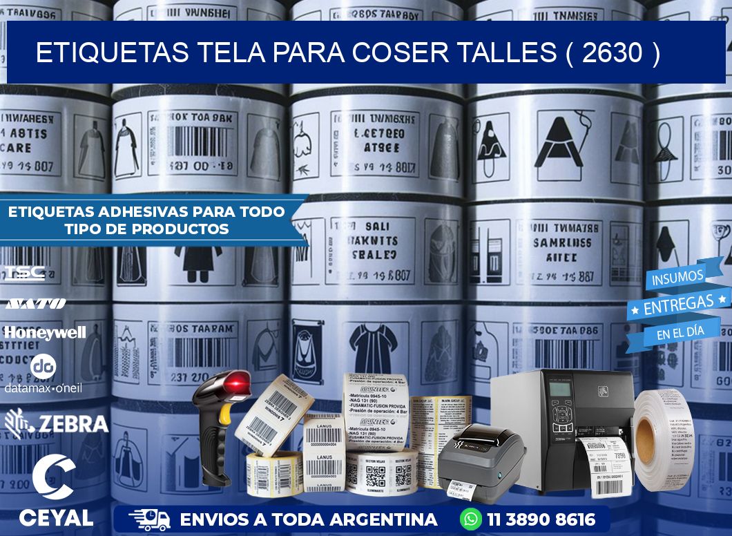 ETIQUETAS TELA PARA COSER TALLES ( 2630 )