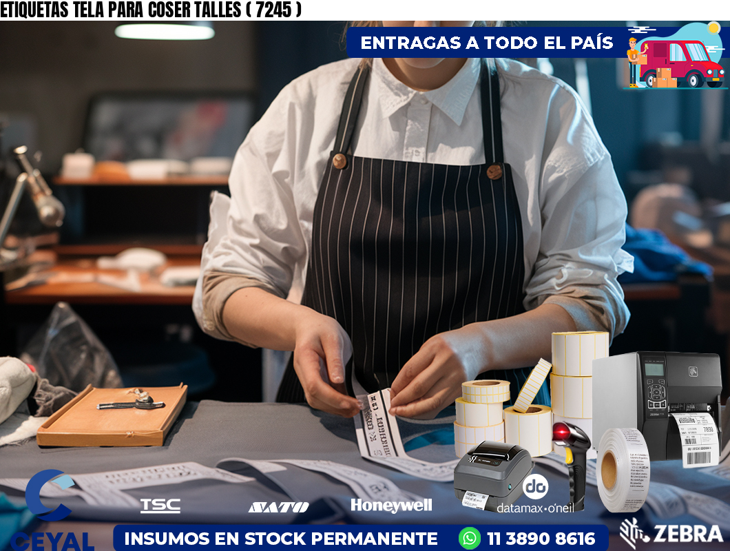ETIQUETAS TELA PARA COSER TALLES ( 7245 )