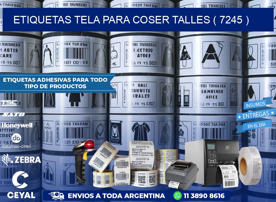 ETIQUETAS TELA PARA COSER TALLES ( 7245 )