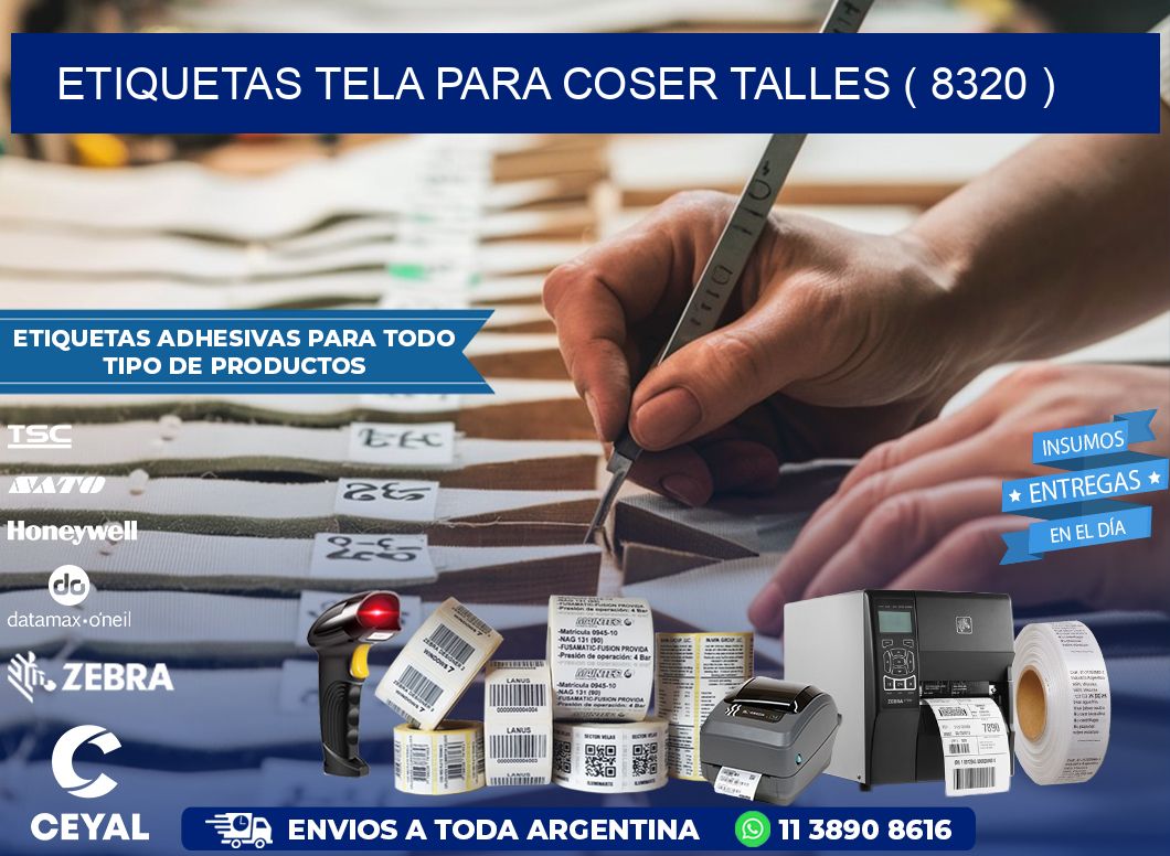 ETIQUETAS TELA PARA COSER TALLES ( 8320 )
