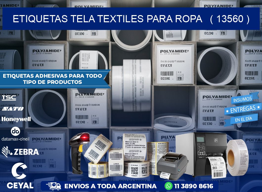 ETIQUETAS TELA TEXTILES PARA ROPA   ( 13560 )
