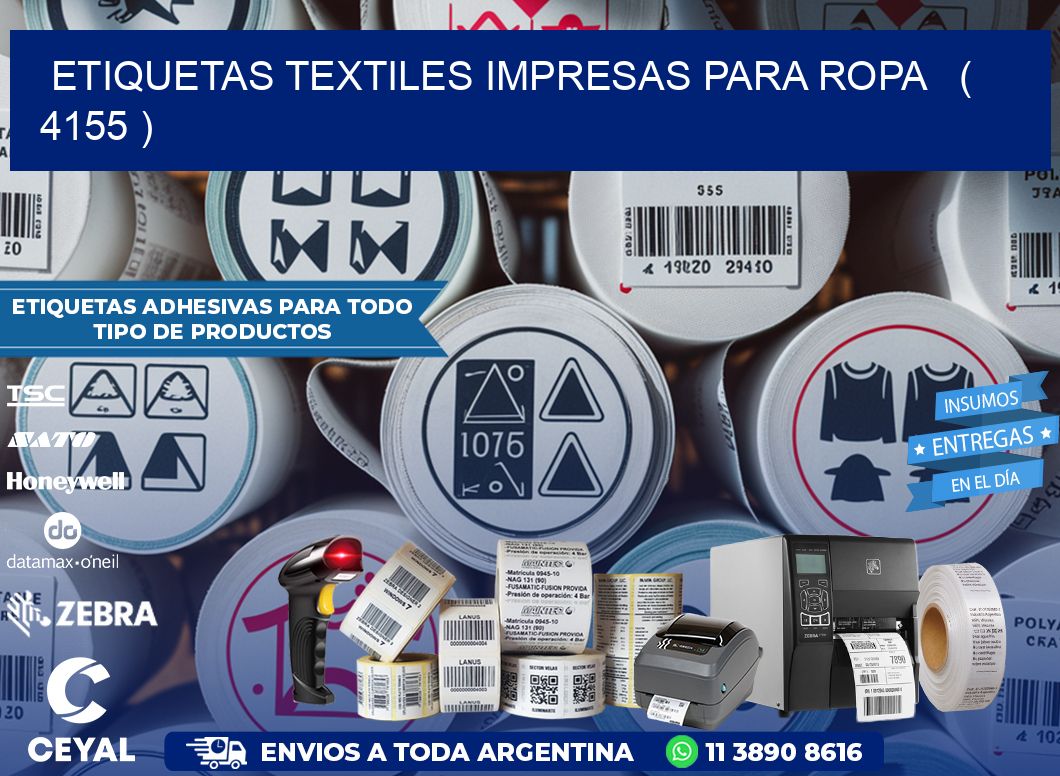 ETIQUETAS TEXTILES IMPRESAS PARA ROPA   ( 4155 )