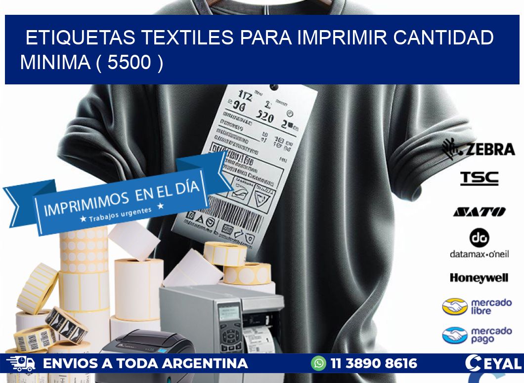 ETIQUETAS TEXTILES PARA IMPRIMIR CANTIDAD MINIMA ( 5500 )