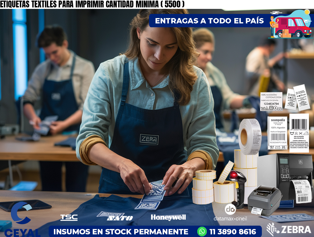 ETIQUETAS TEXTILES PARA IMPRIMIR CANTIDAD MINIMA ( 5500 )