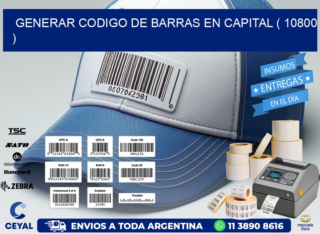 GENERAR CODIGO DE BARRAS EN CAPITAL ( 10800 )
