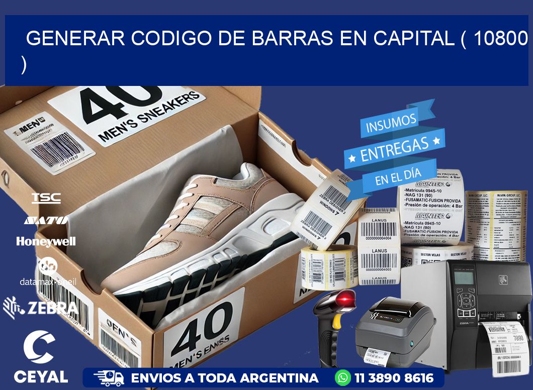 GENERAR CODIGO DE BARRAS EN CAPITAL ( 10800 )