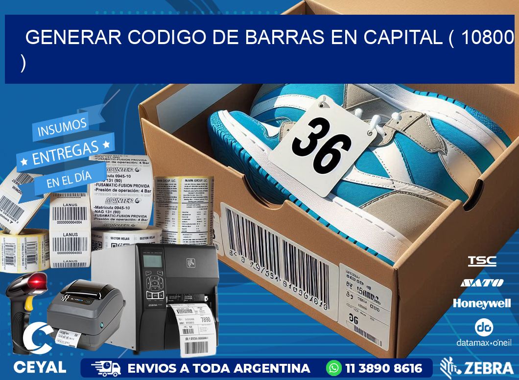 GENERAR CODIGO DE BARRAS EN CAPITAL ( 10800 )