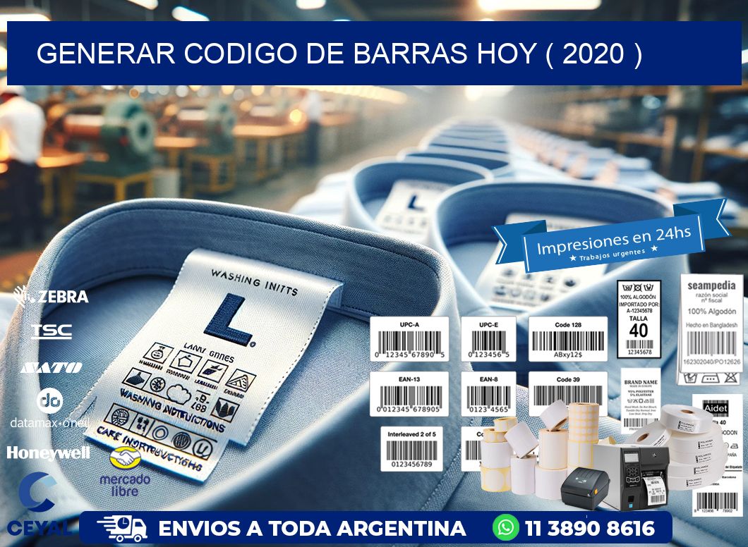 GENERAR CODIGO DE BARRAS HOY ( 2020 )