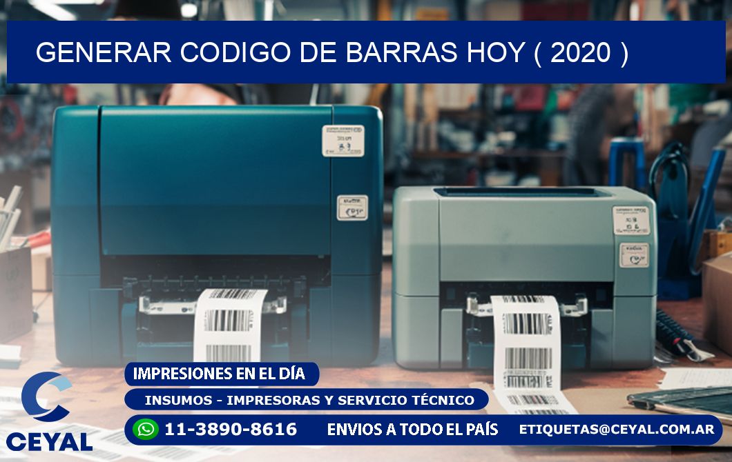 GENERAR CODIGO DE BARRAS HOY ( 2020 )