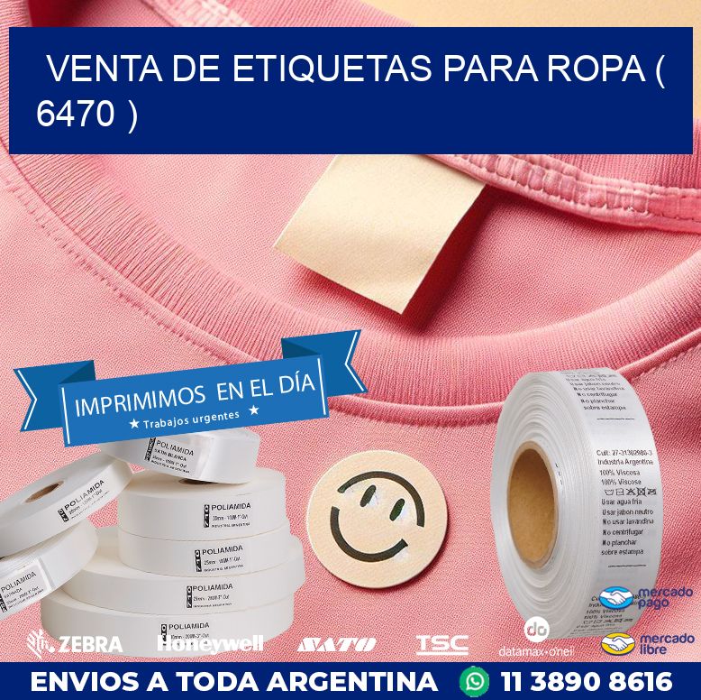 VENTA DE ETIQUETAS PARA ROPA ( 6470 )