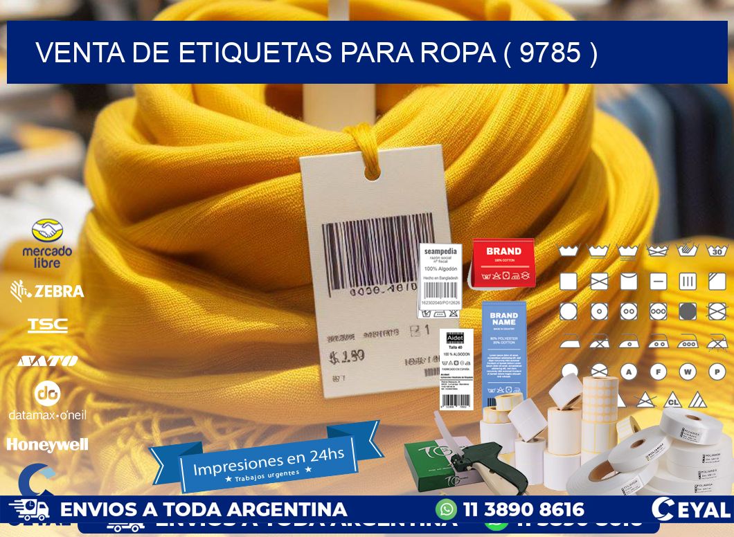 VENTA DE ETIQUETAS PARA ROPA ( 9785 )