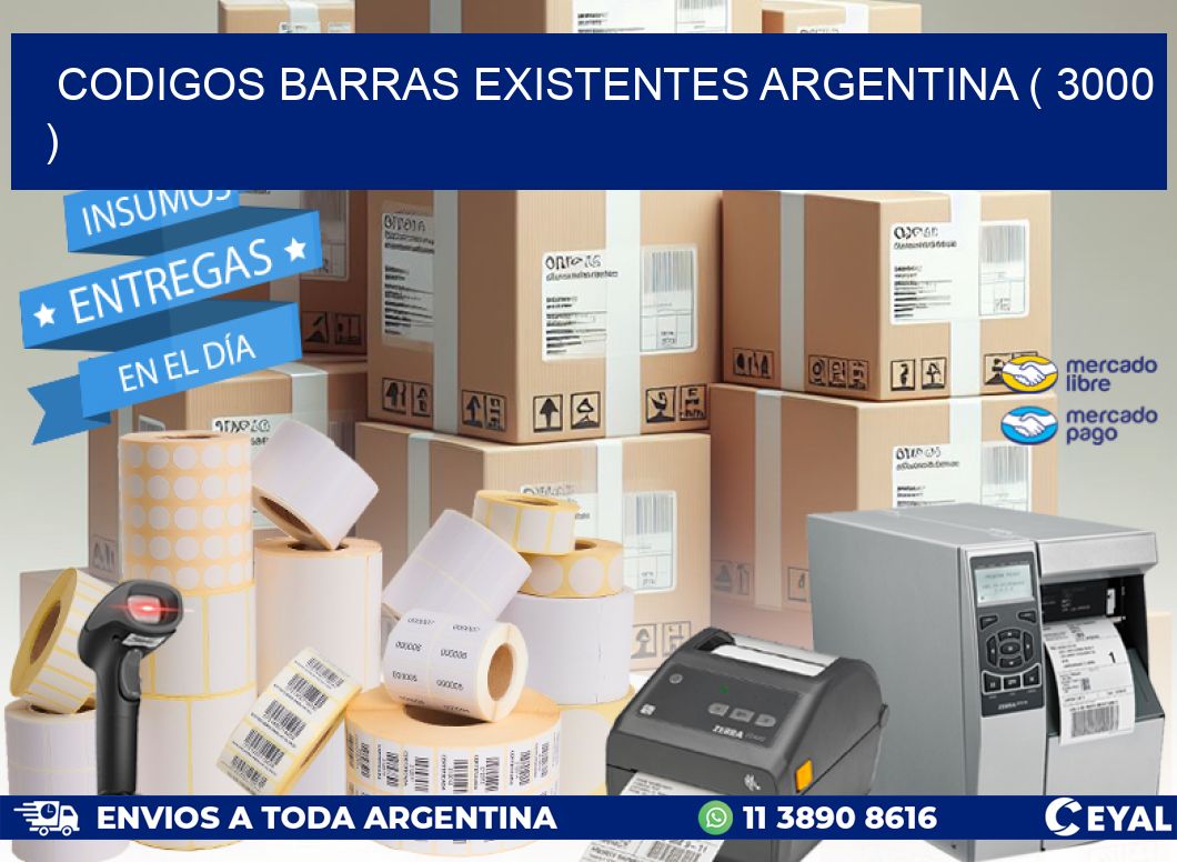 codigos barras existentes argentina ( 3000 )