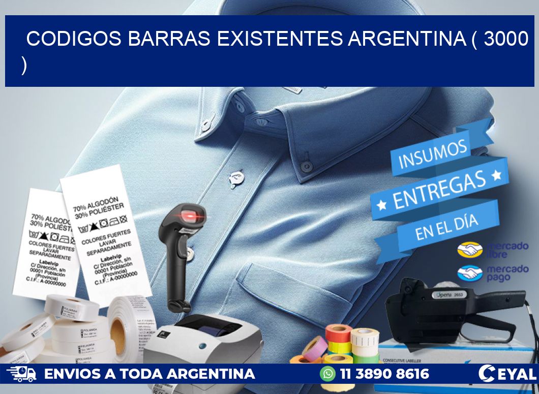 codigos barras existentes argentina ( 3000 )