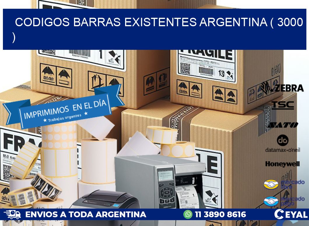codigos barras existentes argentina ( 3000 )