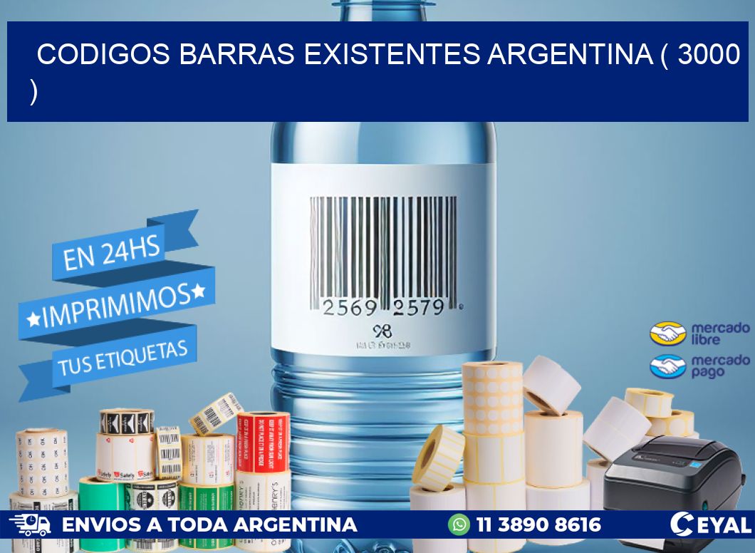 codigos barras existentes argentina ( 3000 )