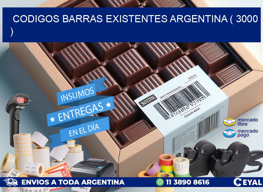 codigos barras existentes argentina ( 3000 )