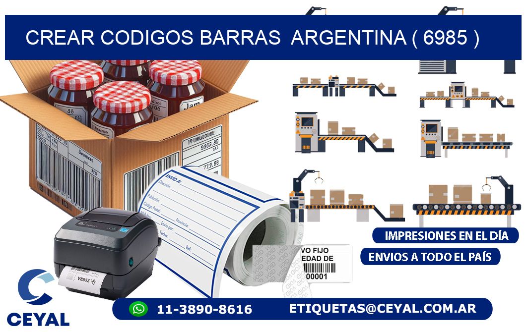 crear codigos barras argentina ( 6985 )