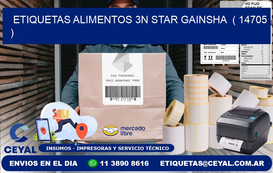 etiquetas alimentos 3n star gainsha ( 14705 )