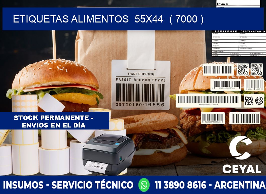 etiquetas alimentos  55x44  ( 7000 )
