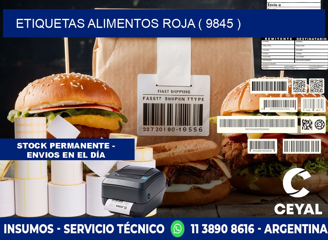 etiquetas alimentos roja ( 9845 )