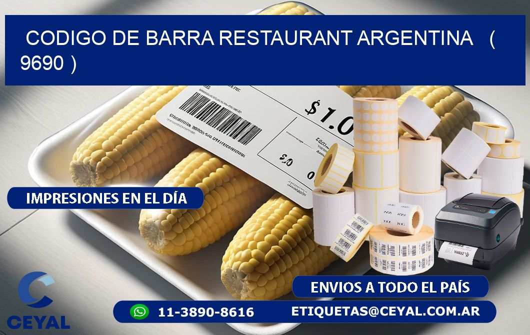 CODIGO DE BARRA RESTAURANT ARGENTINA   ( 9690 )