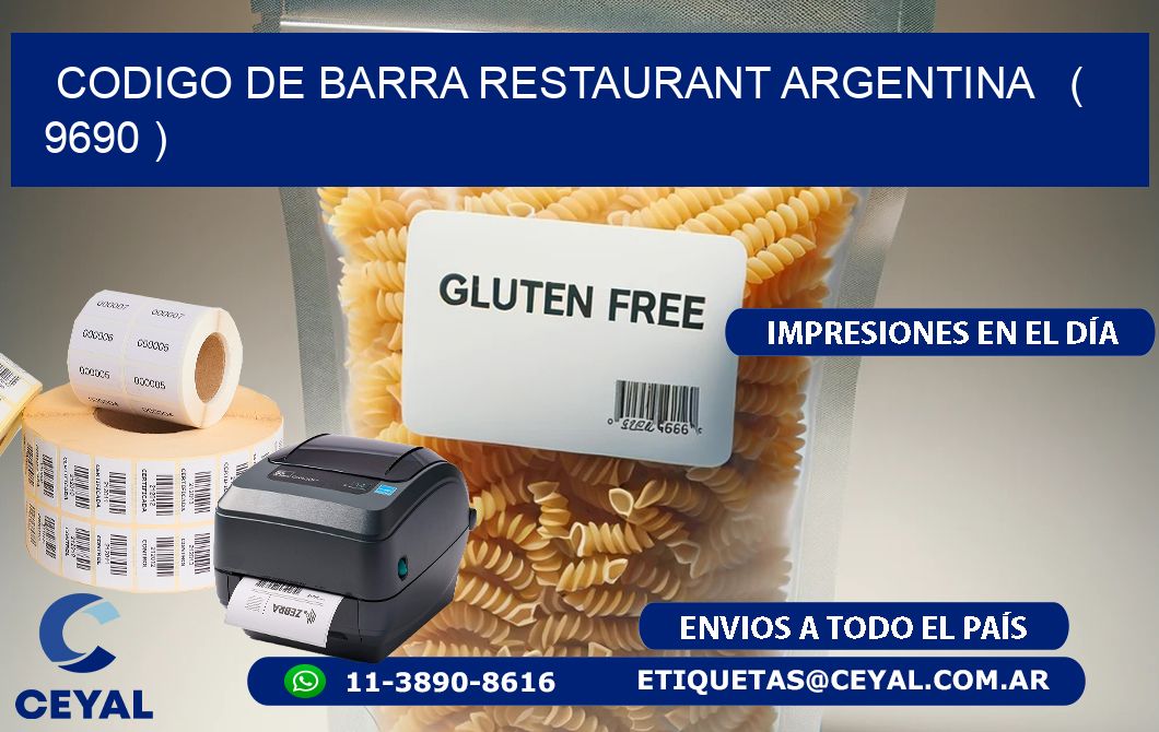 CODIGO DE BARRA RESTAURANT ARGENTINA   ( 9690 )