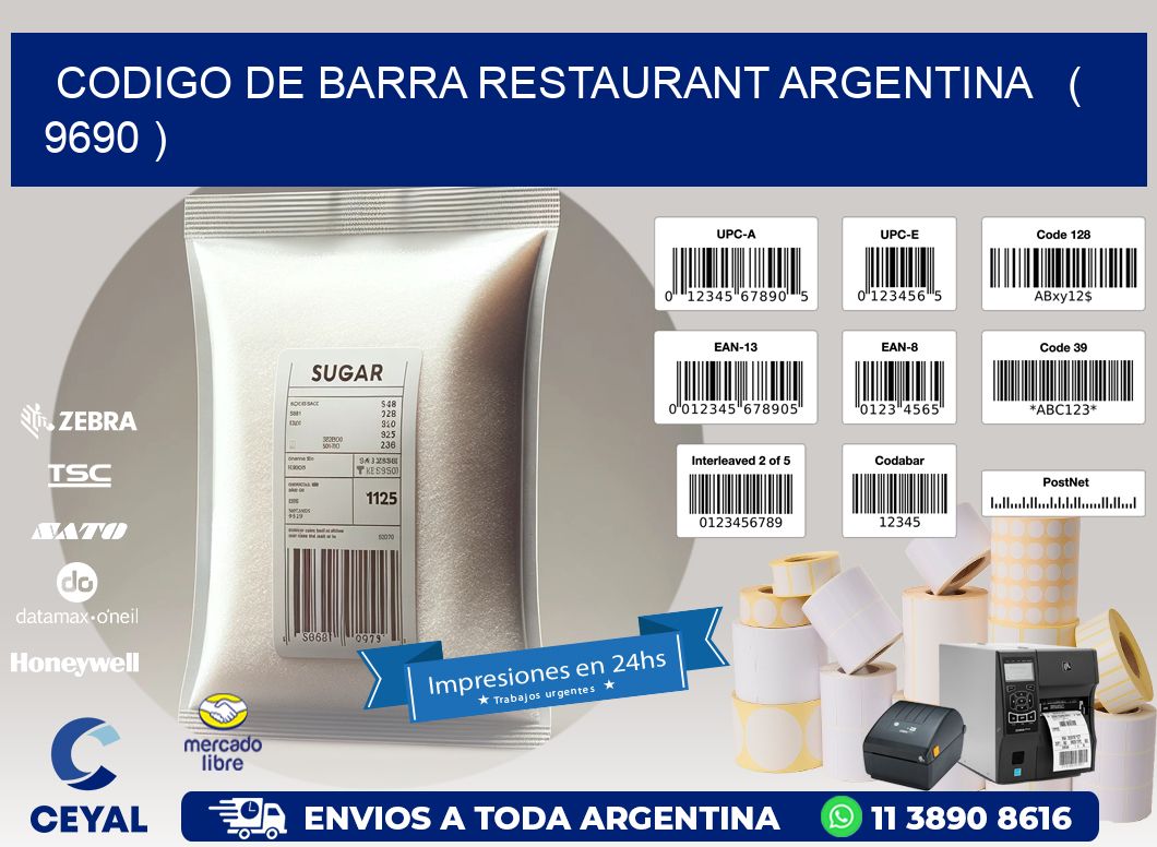 CODIGO DE BARRA RESTAURANT ARGENTINA   ( 9690 )