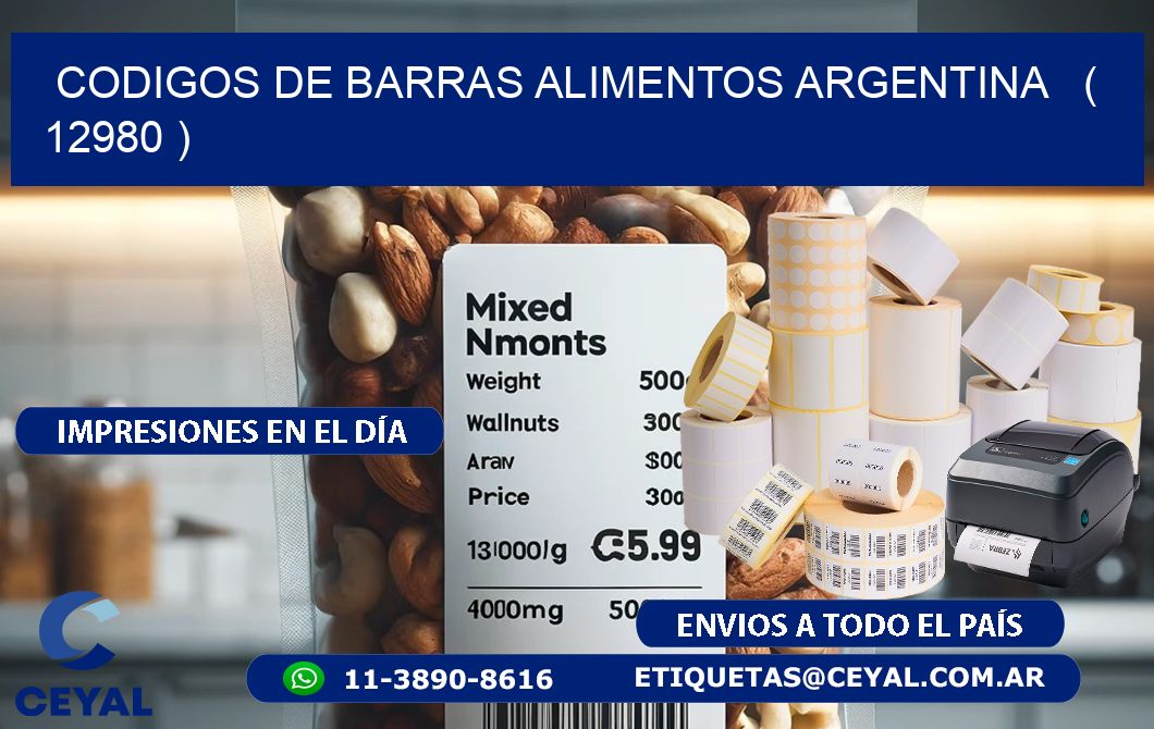 CODIGOS DE BARRAS ALIMENTOS ARGENTINA   ( 12980 )