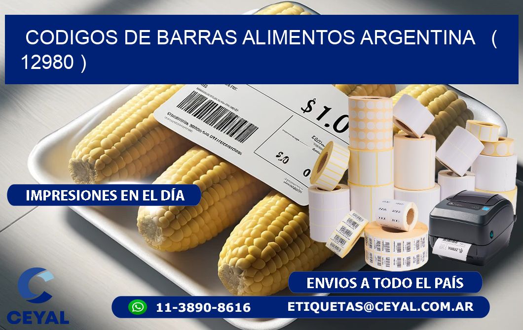 CODIGOS DE BARRAS ALIMENTOS ARGENTINA ( 12980 )