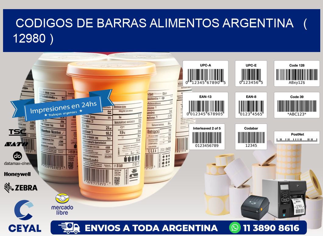 CODIGOS DE BARRAS ALIMENTOS ARGENTINA ( 12980 )