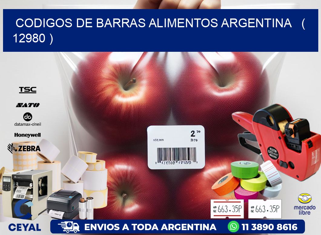 CODIGOS DE BARRAS ALIMENTOS ARGENTINA ( 12980 )
