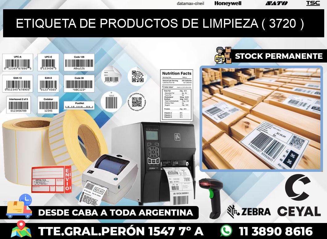 ETIQUETA DE PRODUCTOS DE LIMPIEZA ( 3720 )