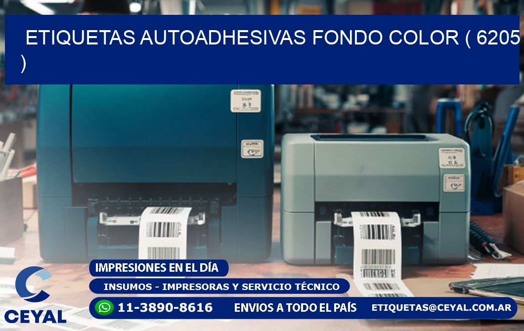 ETIQUETAS AUTOADHESIVAS FONDO COLOR ( 6205 )