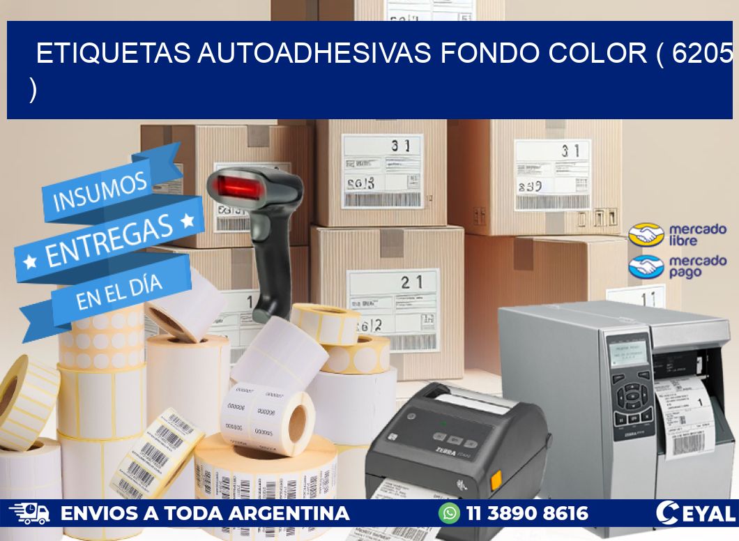 ETIQUETAS AUTOADHESIVAS FONDO COLOR ( 6205 )