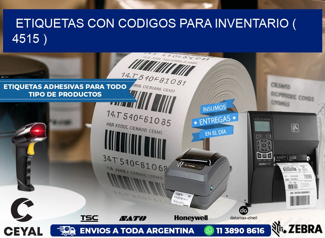 ETIQUETAS CON CODIGOS PARA INVENTARIO ( 4515 )