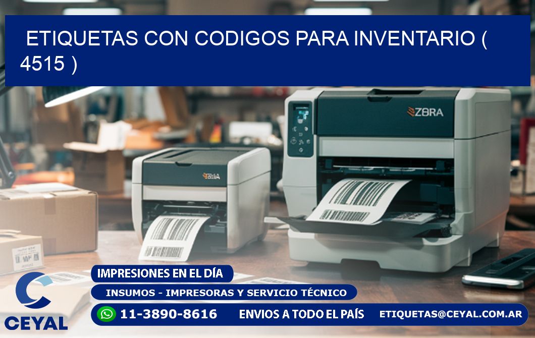 ETIQUETAS CON CODIGOS PARA INVENTARIO ( 4515 )