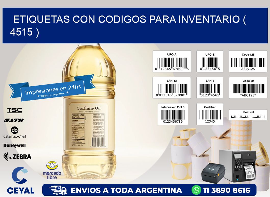 ETIQUETAS CON CODIGOS PARA INVENTARIO ( 4515 )