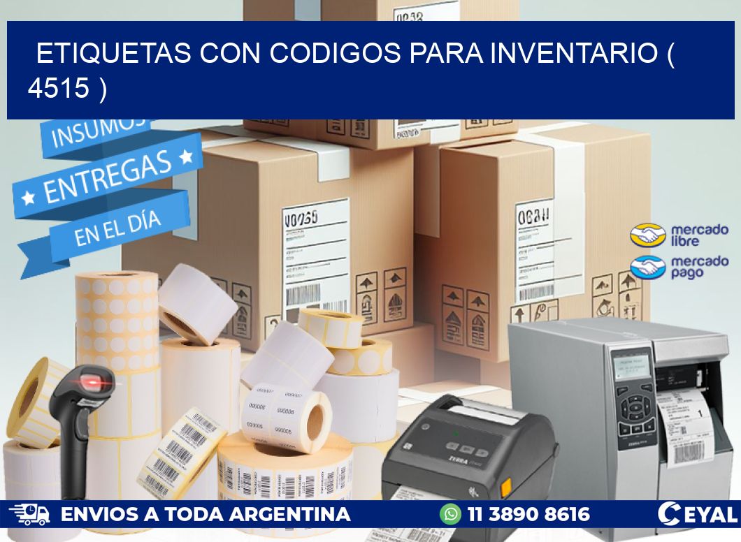 ETIQUETAS CON CODIGOS PARA INVENTARIO ( 4515 )