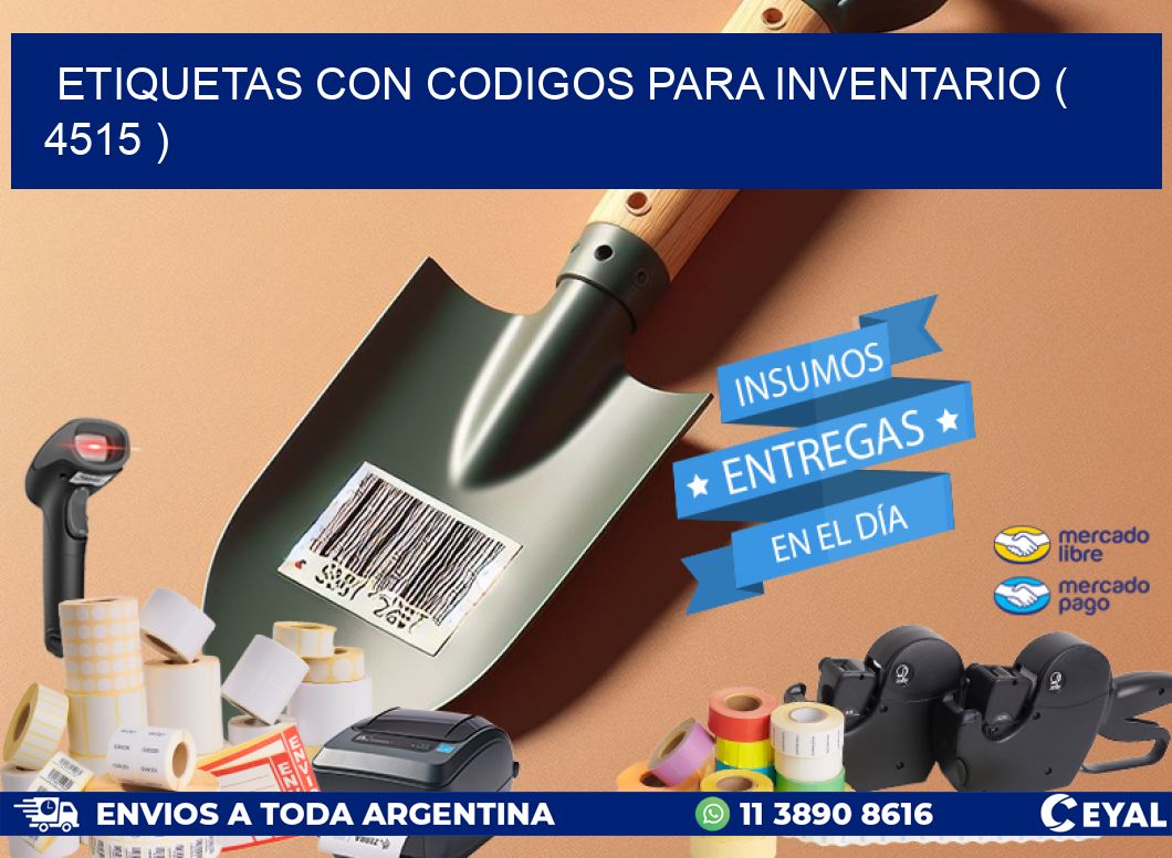 ETIQUETAS CON CODIGOS PARA INVENTARIO ( 4515 )