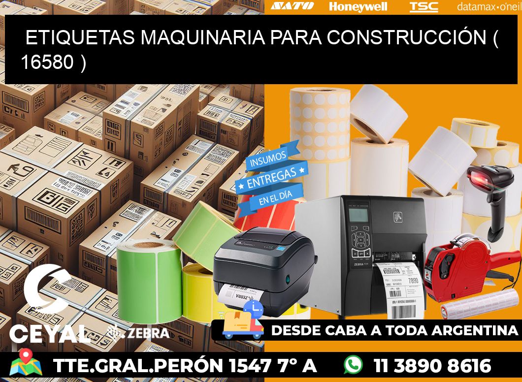 ETIQUETAS MAQUINARIA PARA CONSTRUCCIÓN ( 16580 )