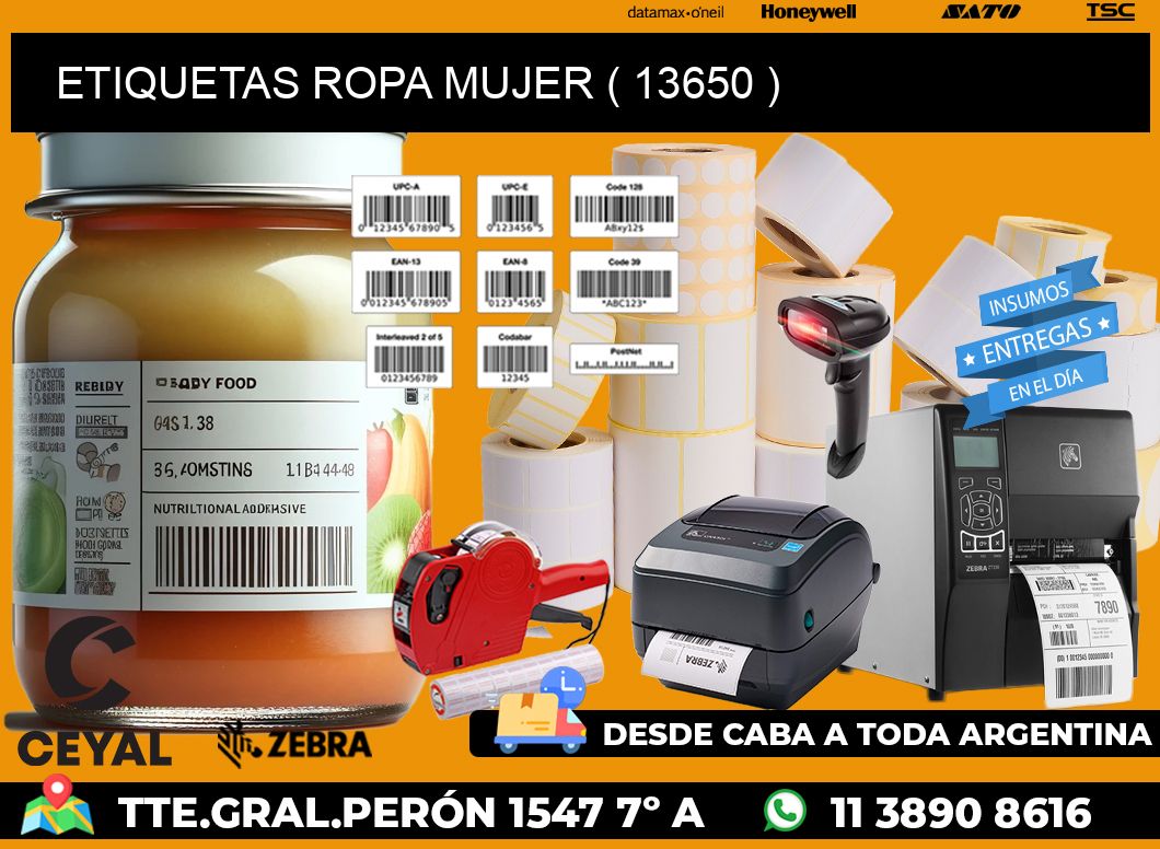 ETIQUETAS ROPA MUJER ( 13650 )