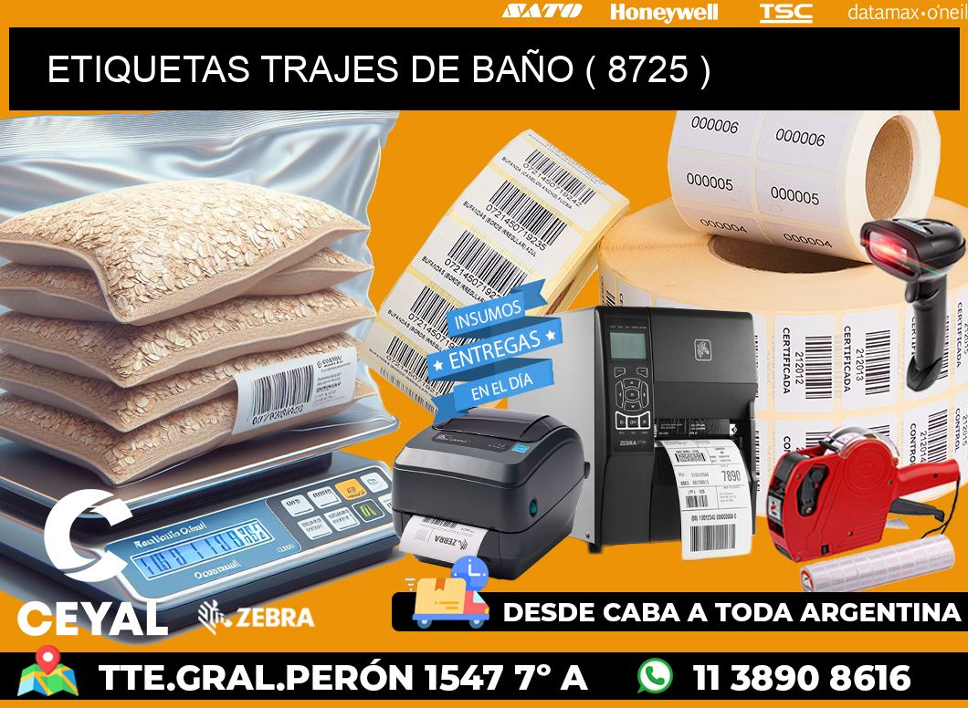 ETIQUETAS TRAJES DE BAÑO ( 8725 )